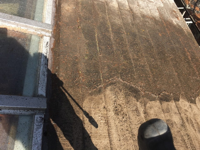 屋根カバー工法　洗浄