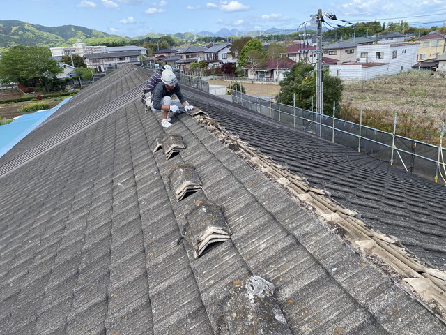 美里町　屋根葺き替え　雨漏り修繕