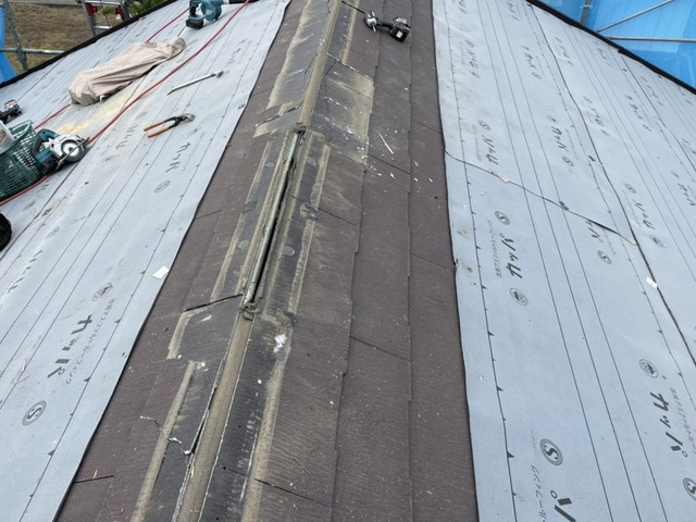 屋根カバー工法工事　ルーフィング