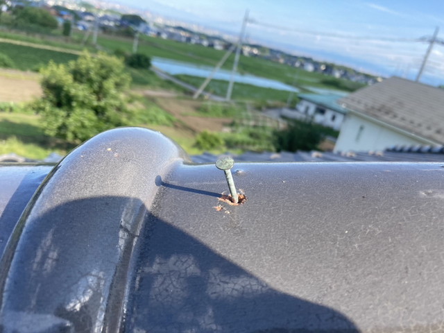 榛東村　瓦　釘　浮いている