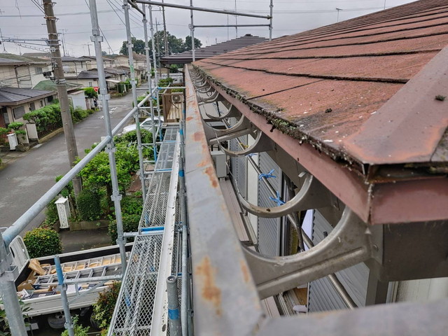 前橋市　雹害　雨樋　交換