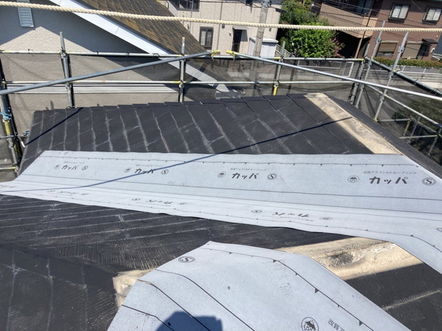 群馬県高崎市　屋根をカバー工法リフォーム　下葺き施工