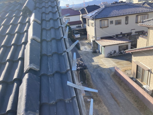 群馬県高崎市　ケラバ瓦下地補強　既存ケラバ瓦撤去