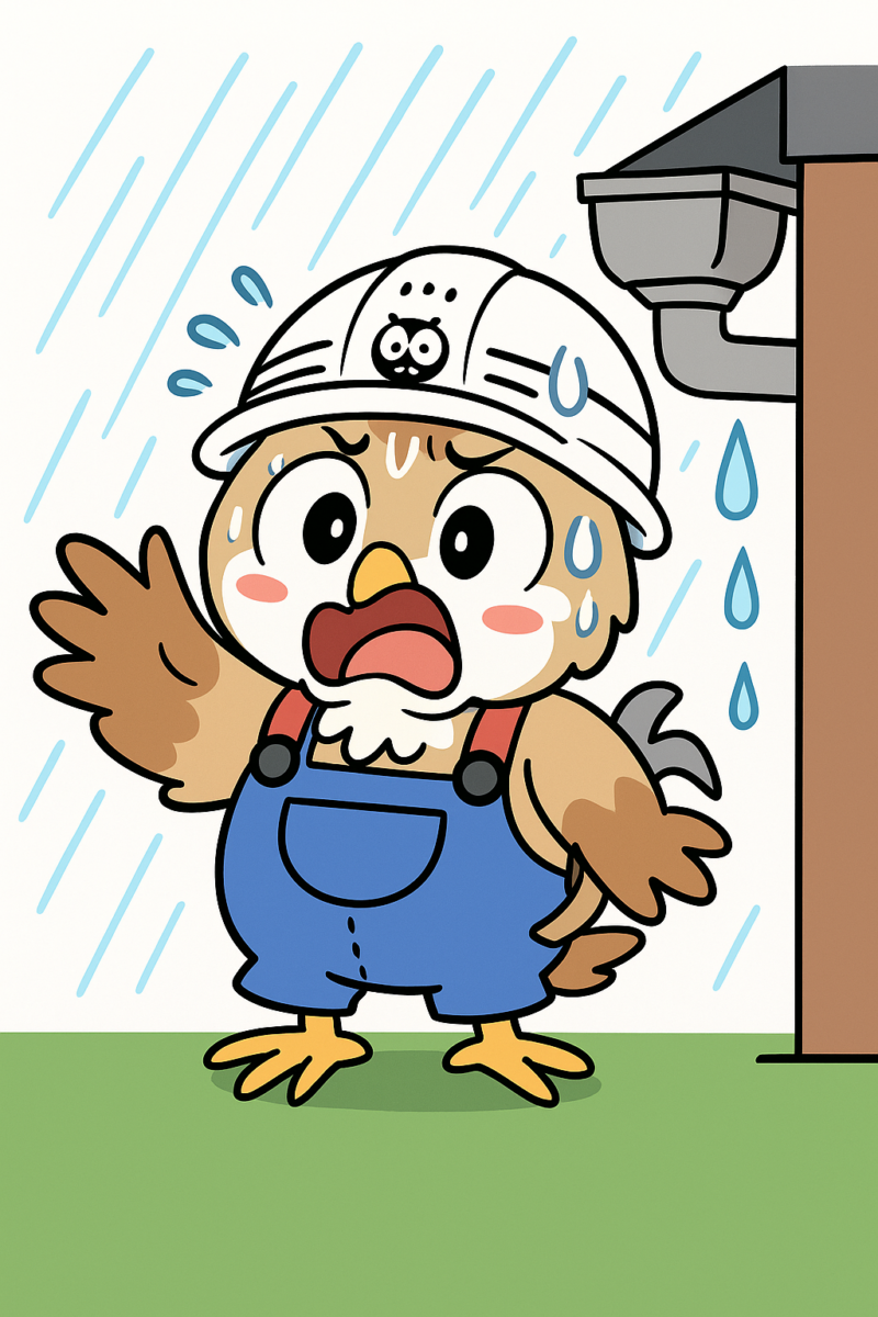 雨樋　経年劣化による雨垂れ