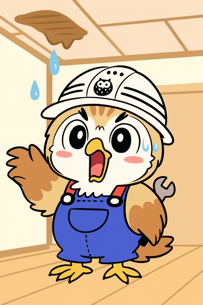 ふくまる屋根から雨漏り