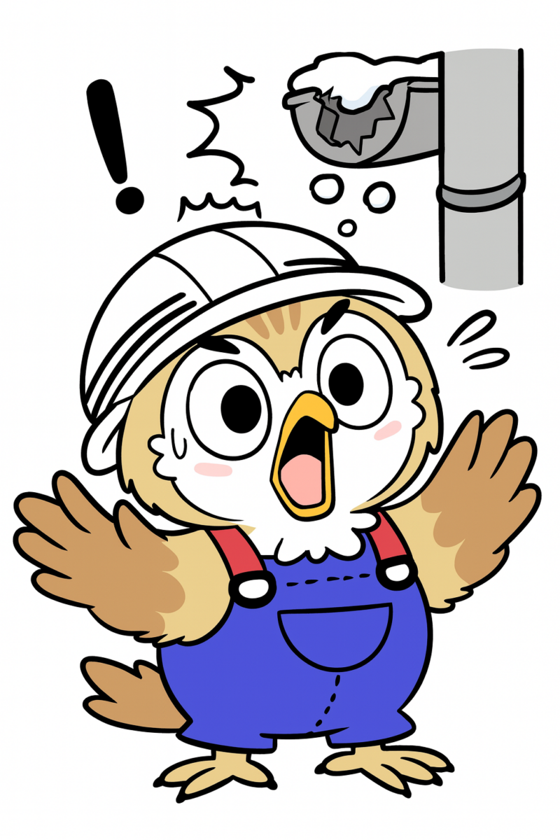 落雪により雨どい破損