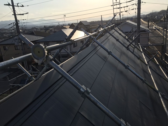 群馬県高崎市　カバー工法　トップライト　谷あり