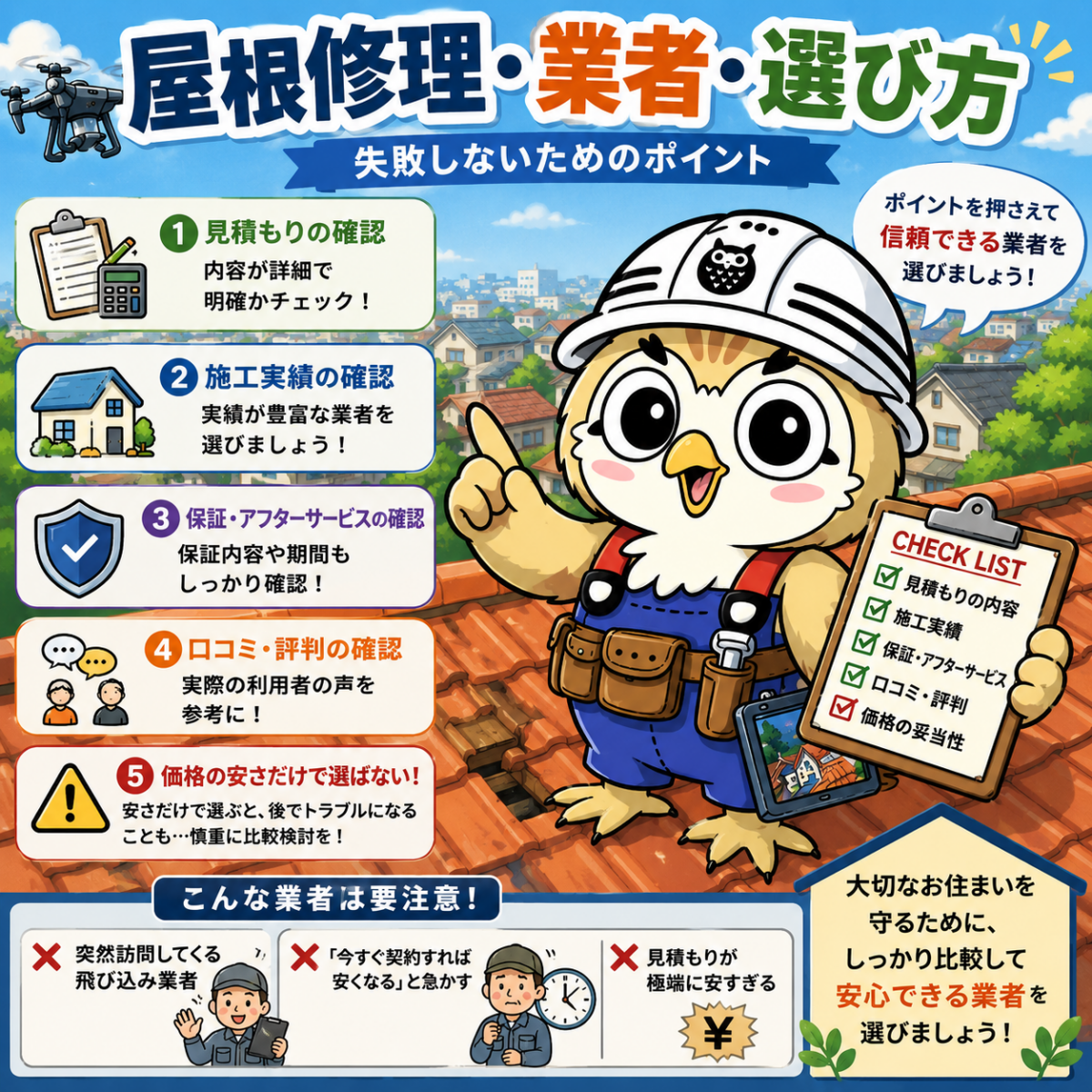 屋根修理　業者　選び方③