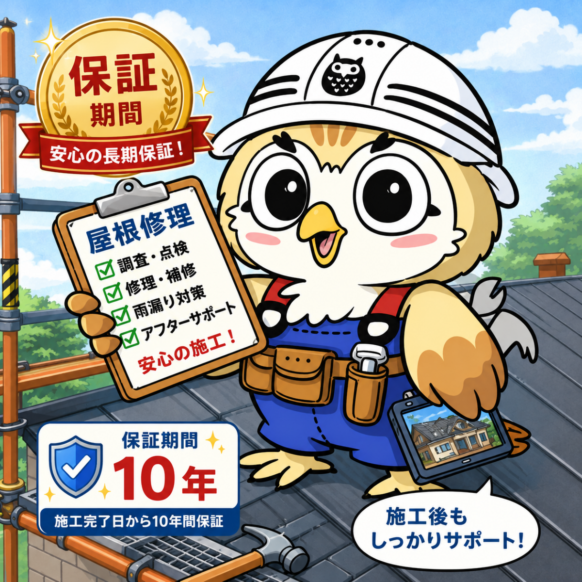 屋根修理　保証　期間①