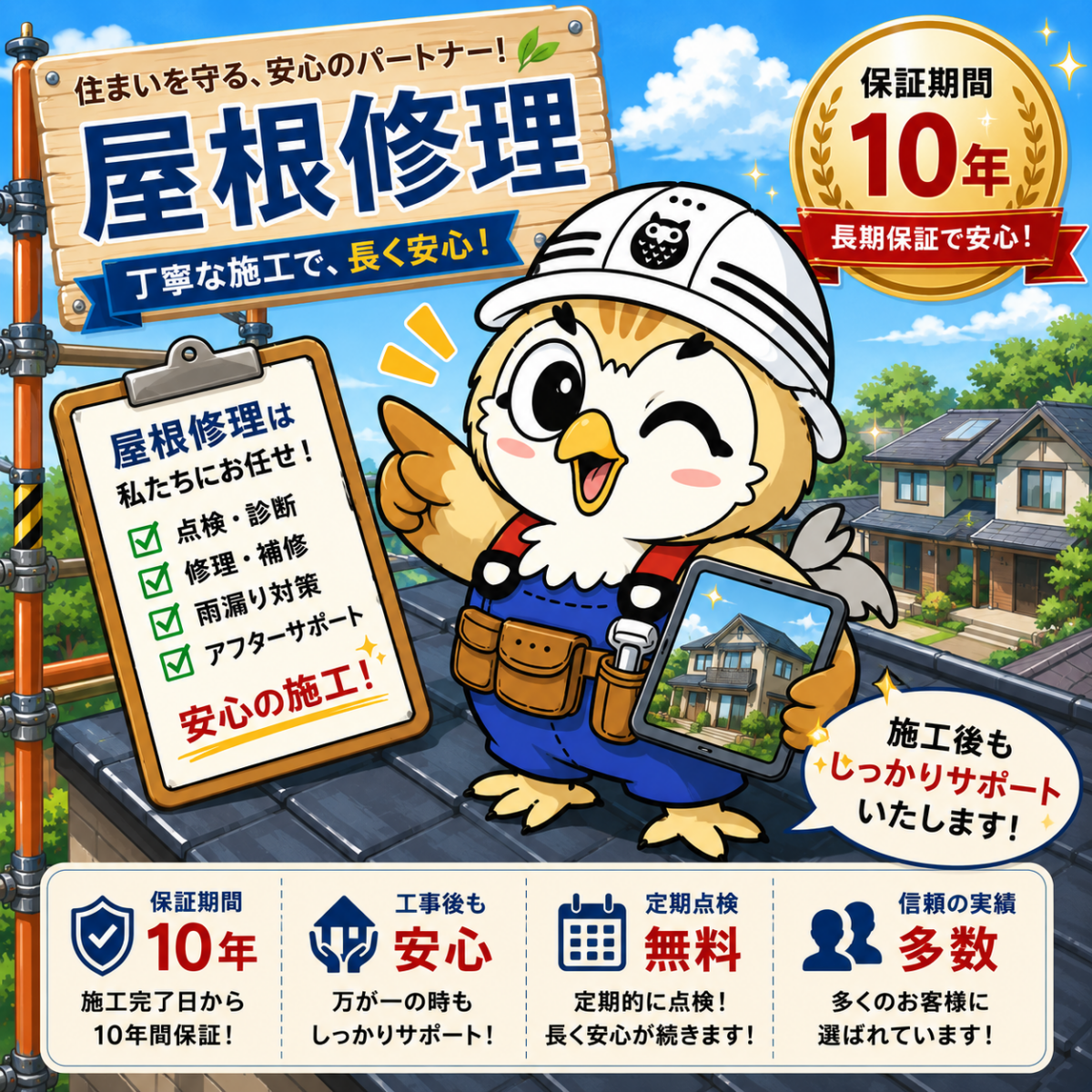 屋根修理　保証　期間④