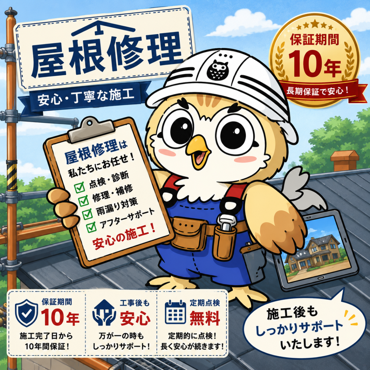 屋根修理　保証　期間②