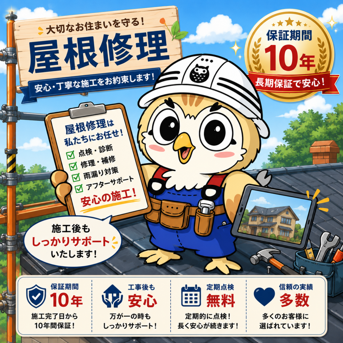 屋根修理　保証　期間③
