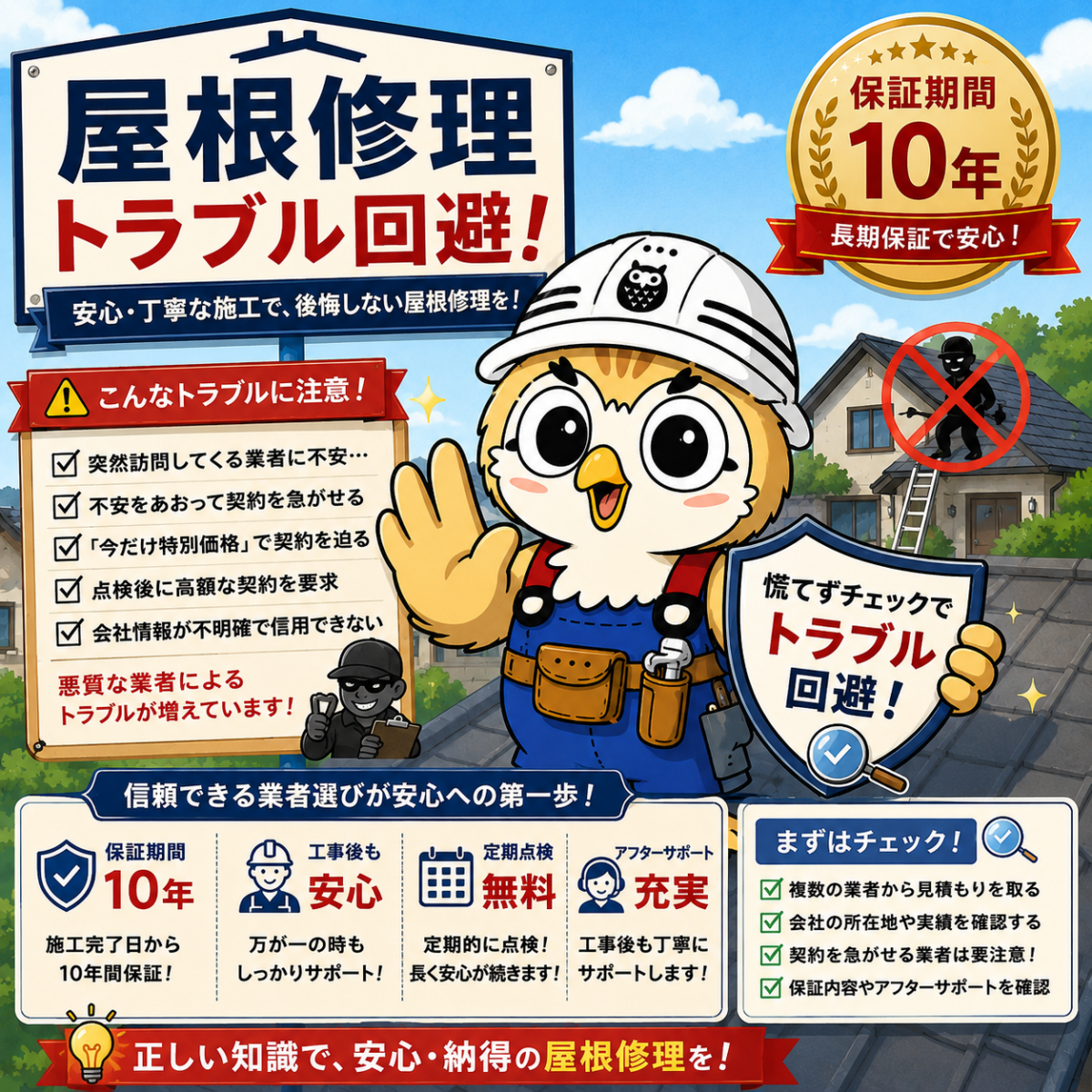 屋根修理　トラブル　回避②