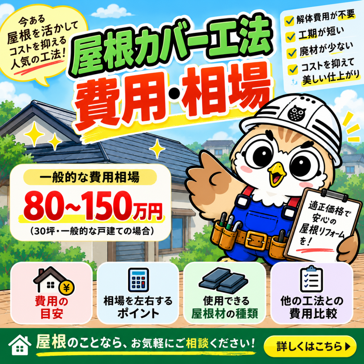 屋根カバー工法　費用　相場③
