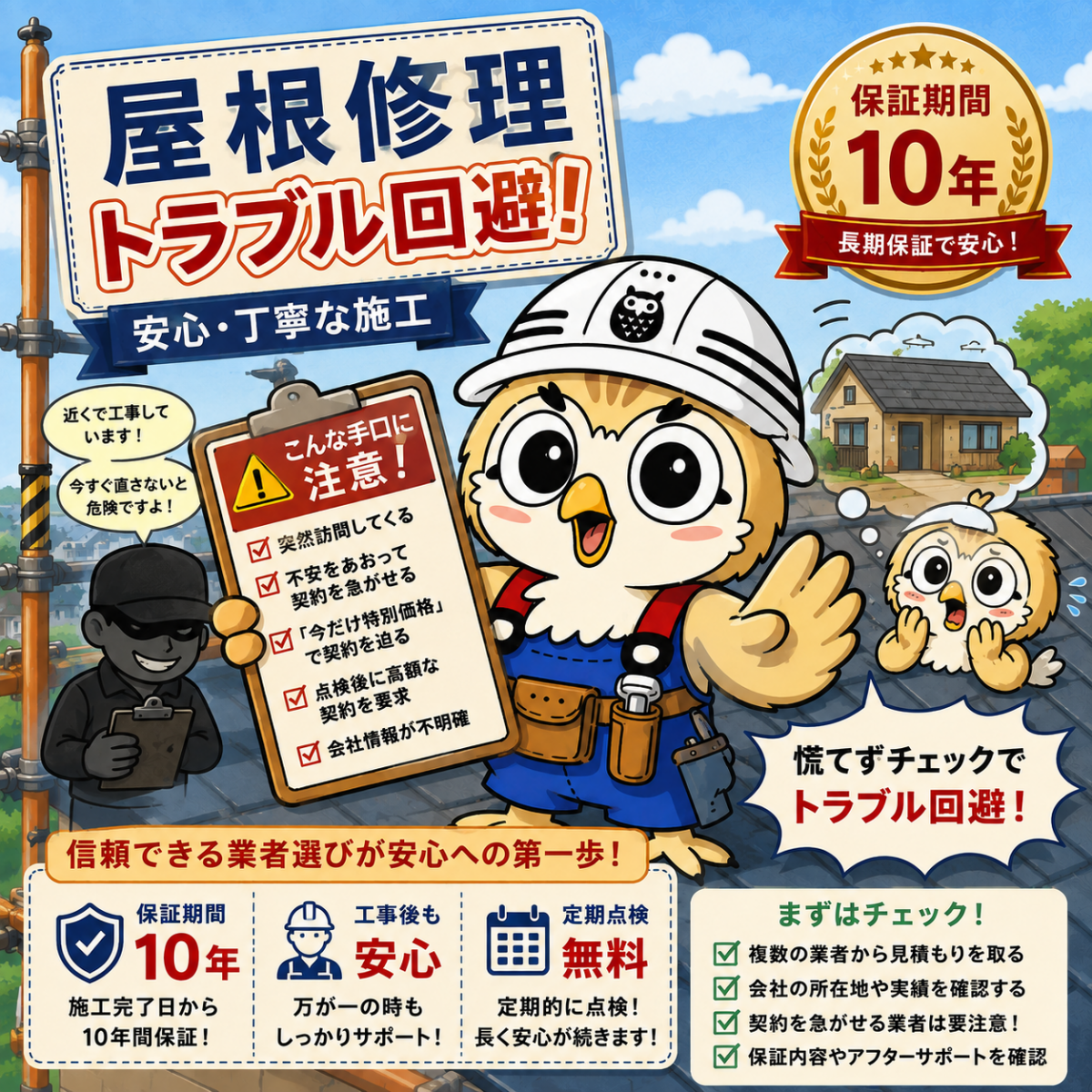 屋根修理　トラブル　回避①