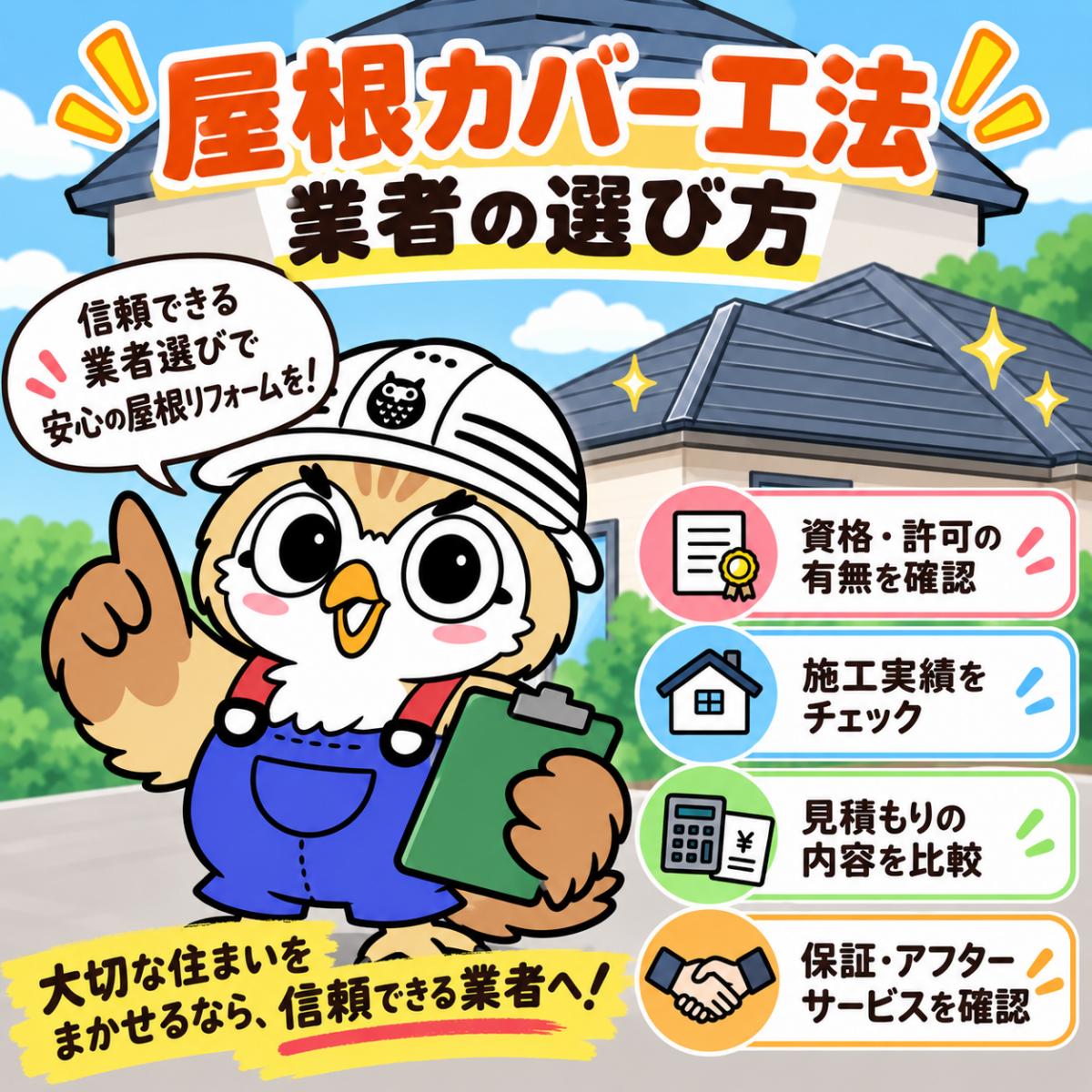 屋根カバー工法　業者　選び方④