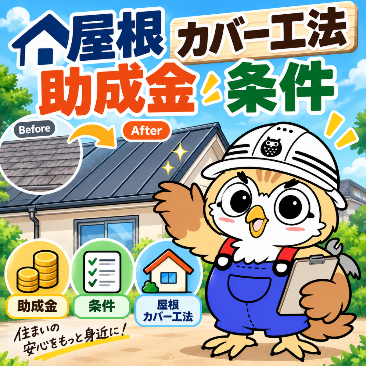 屋根カバー工法　助成金　条件②